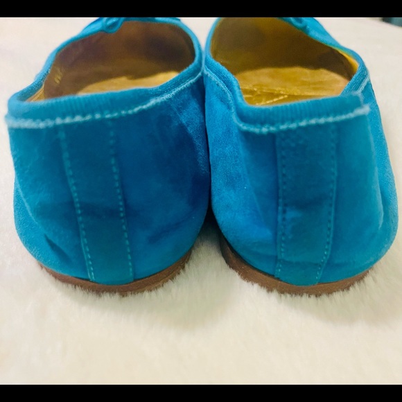 💐PRADA VERO CUOIO SUEDE RARE TEAL/ ROYAL BALLERINA 🩰 - Picture 4 of 6